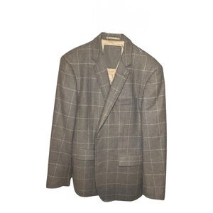 UNTUCKit Wool & Cashmere Diamond Hill Sports Coat Gray/Brown Check 44R